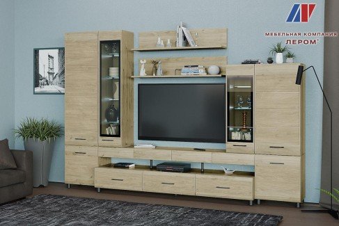 Модульная гостиная Камелия 3 гикори джексон светлый