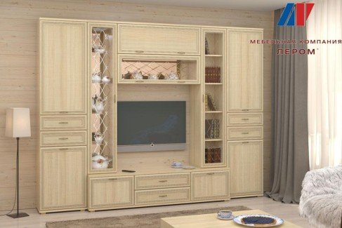 Модульная гостиная Карина 3 ясень асахи